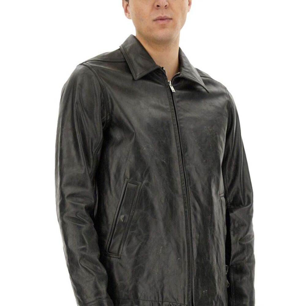 Rick Owens Men Leather "Brad" Jacket - Picture 4 of 4